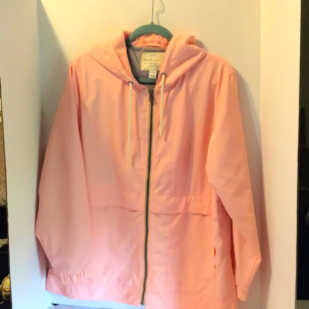 Peach rain coat